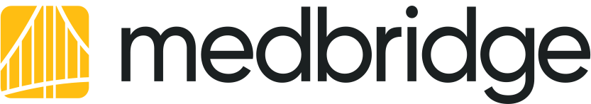 MedBridge logo with yellow curved lines and "medbridge" in bold black lowercase letters on a white background.